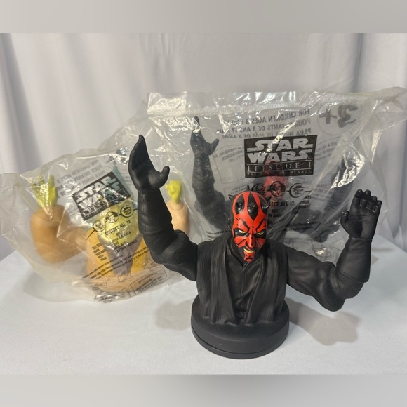 VINTAGE STAR WARS DARTH MAUL PHANTOM MENACE & BOSS NASS 99 LARGE CUP LID ONLY - Picture 1 of 6
